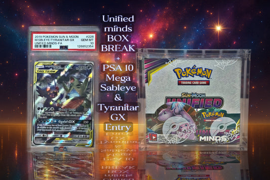 UNIFIED MINDS BOX BREAK – PSA 10 Mega Sableye & Tyranitar GX Slab chance Giveaway!