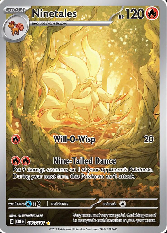 🌟 Ninetales AR – Obsidian Flames 199/197 🌟