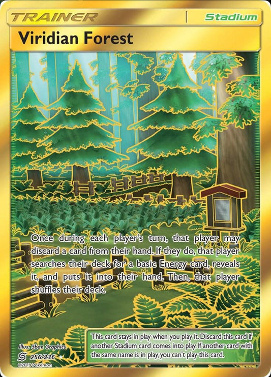 🌲 Viridian Forest – Secret Rare Gold Stadium (256/236) – Near Mint