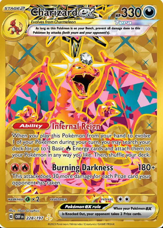 🔥 Charizard ex 228/197 – Illustration Rare – Obsidian Flames – NM 🔥