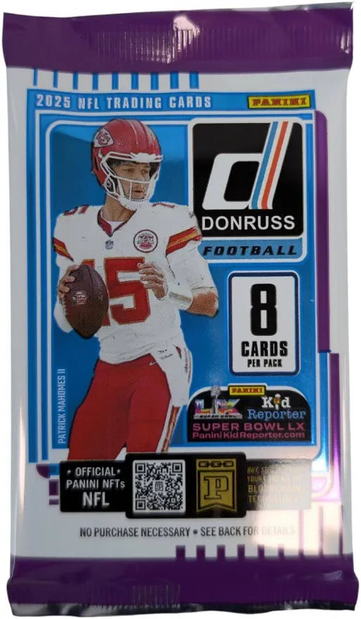 2025 Panini Donruss NFL Football Trading Card Pack (8 Cards)